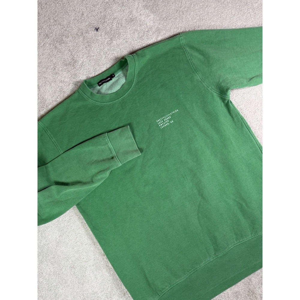 PrettyLittleThing Luxe Goods Sweater Womens S *Green Crewneck Graphic Sweatshirt